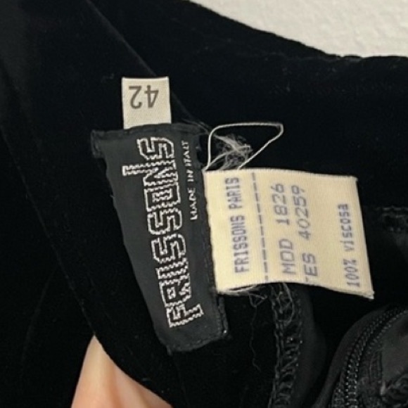 Vintage Frissons Paris velvet fringe & beaded Black Women's Skirt - Picture 7 of 10